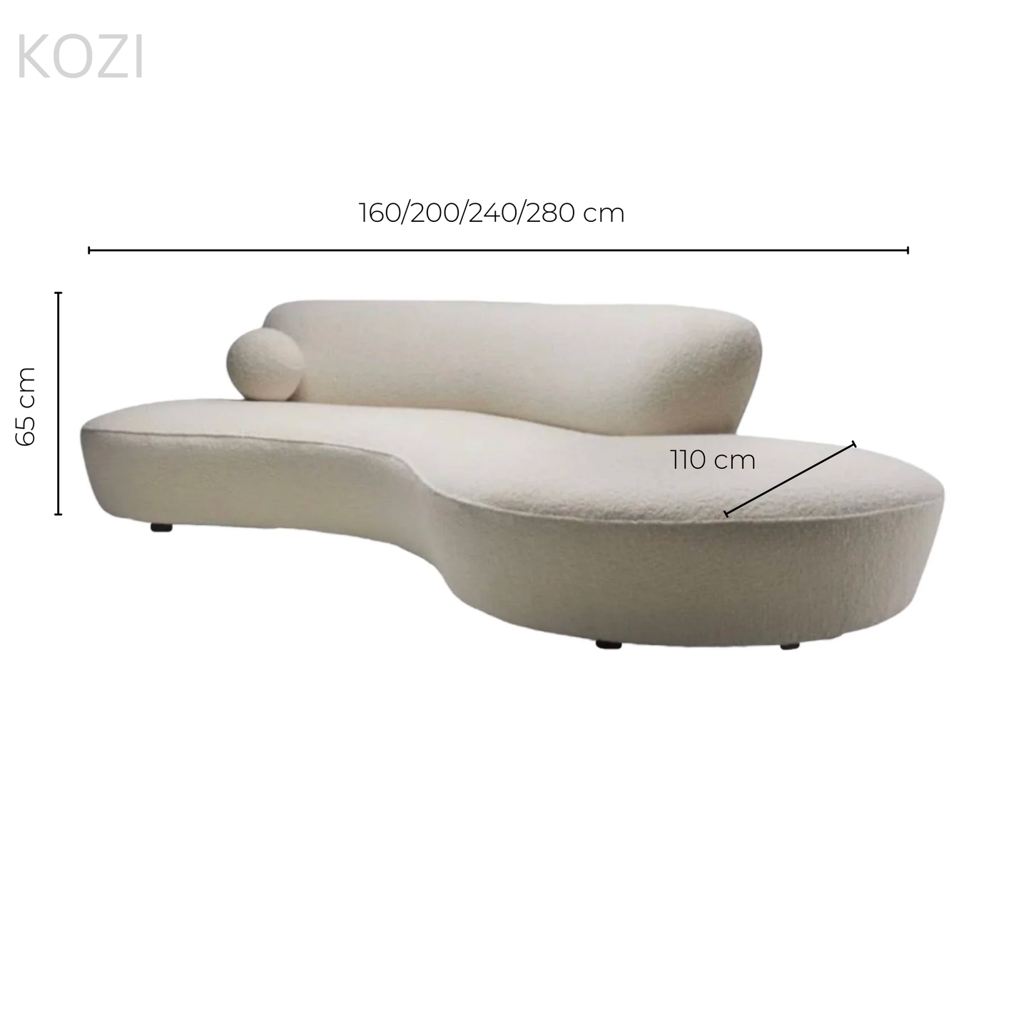 CIRRA Boucle Curve Sofa