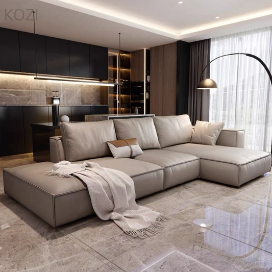 ELSA Scratch Resistant Sectional Leather Sofa