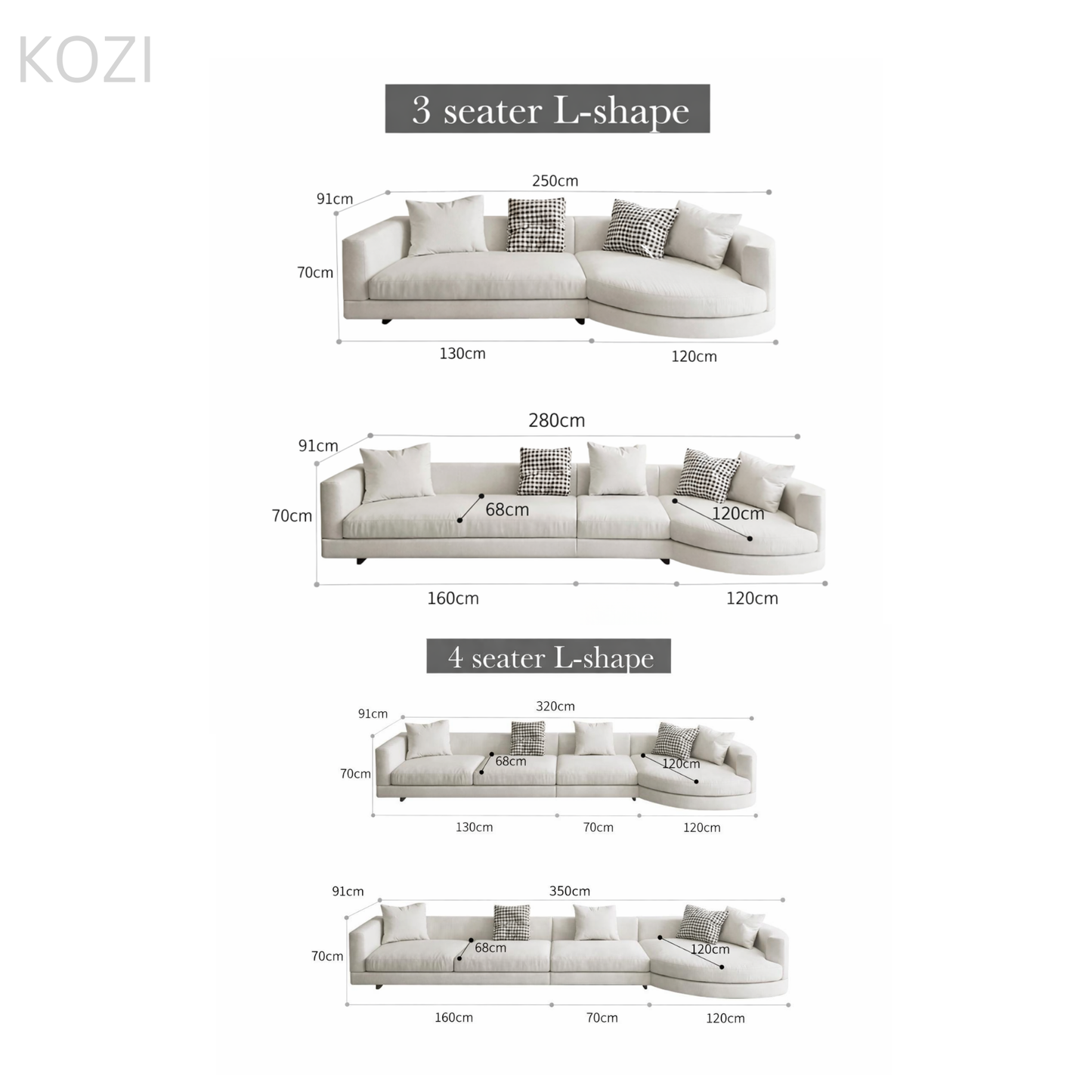 Tado Designer Round Chaise Sectional Sofa