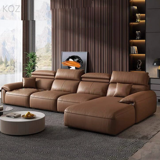 Selene Leather Sectional Sofa