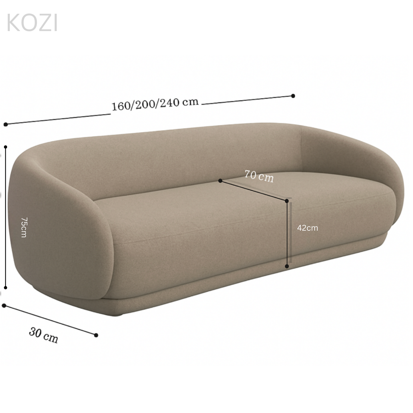 Maxwell Boucle Curve Sofa