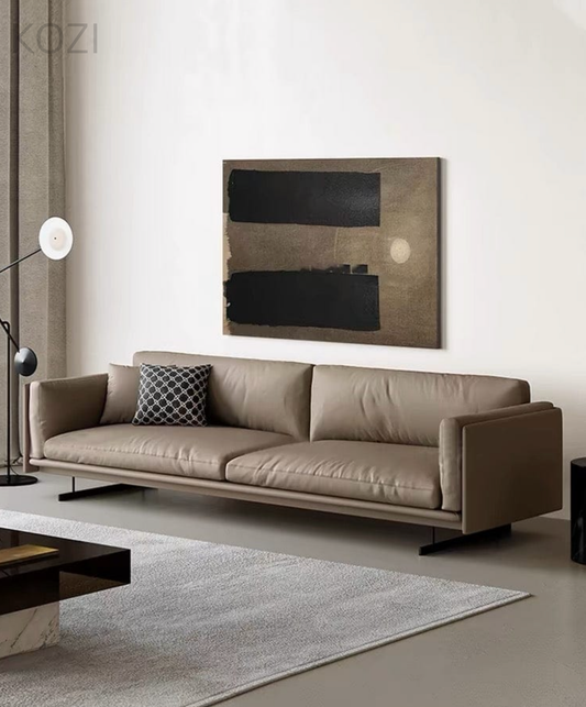 Tobias Genuine Cowhide Leather Sofa