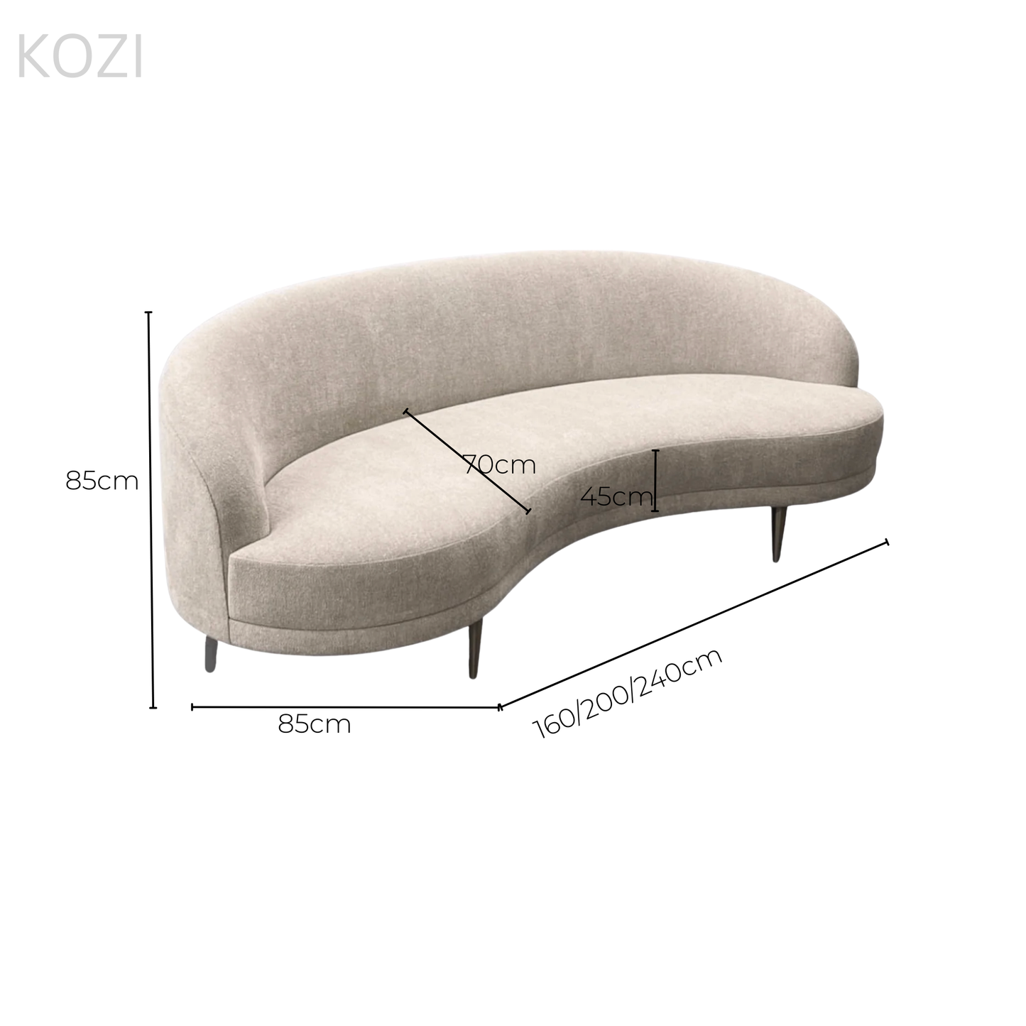 KAEL Scratch Resistant Curve Sofa