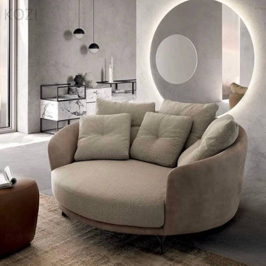 Amber Performance Boucle Round Chaise