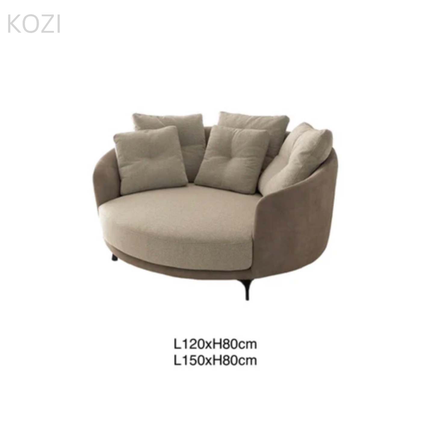 Amber Performance Boucle Round Chaise