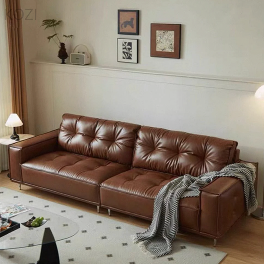 Monty Sectional L-shaped Leather Sofa