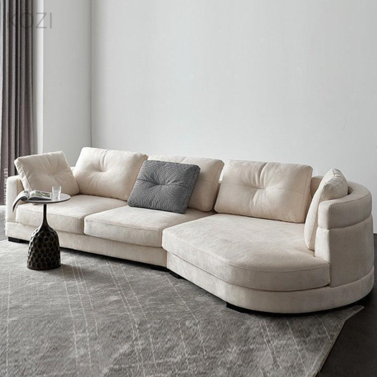 Ava Designer Sectional Round Chaise Sofa