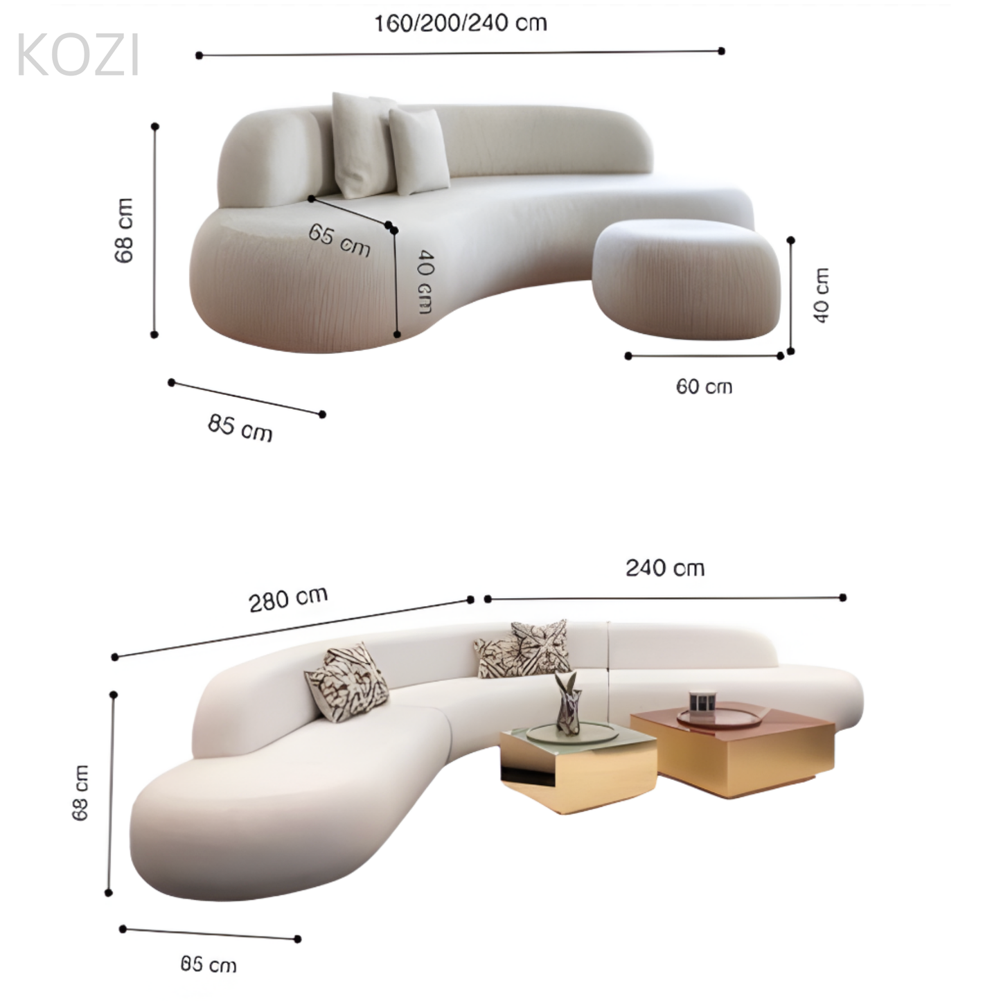 VIREN Sectional Curve Sofa