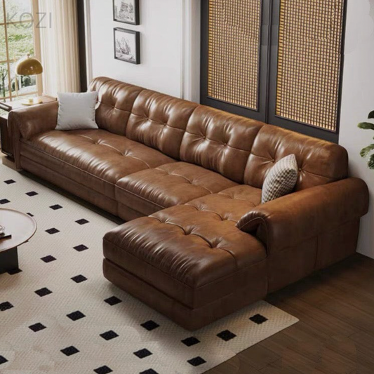 Marvin Sectional L-shaped Leather Sofa