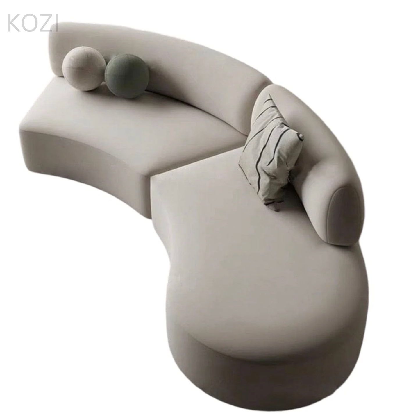 ORVIA Scratch Resistant Sectional Curve Sofa