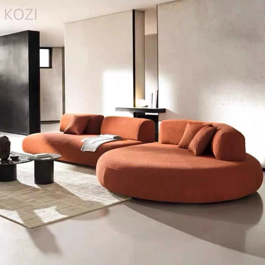Alvin Sectional Round Chaise Designer Sofa