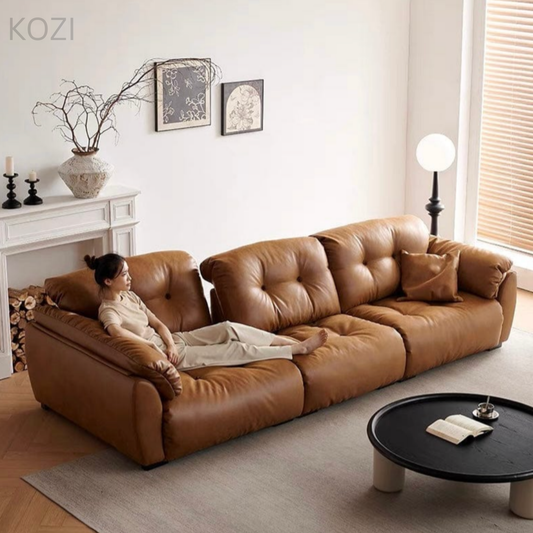 Atlas Scratch Resistant Backrest Slider Leather Sofa