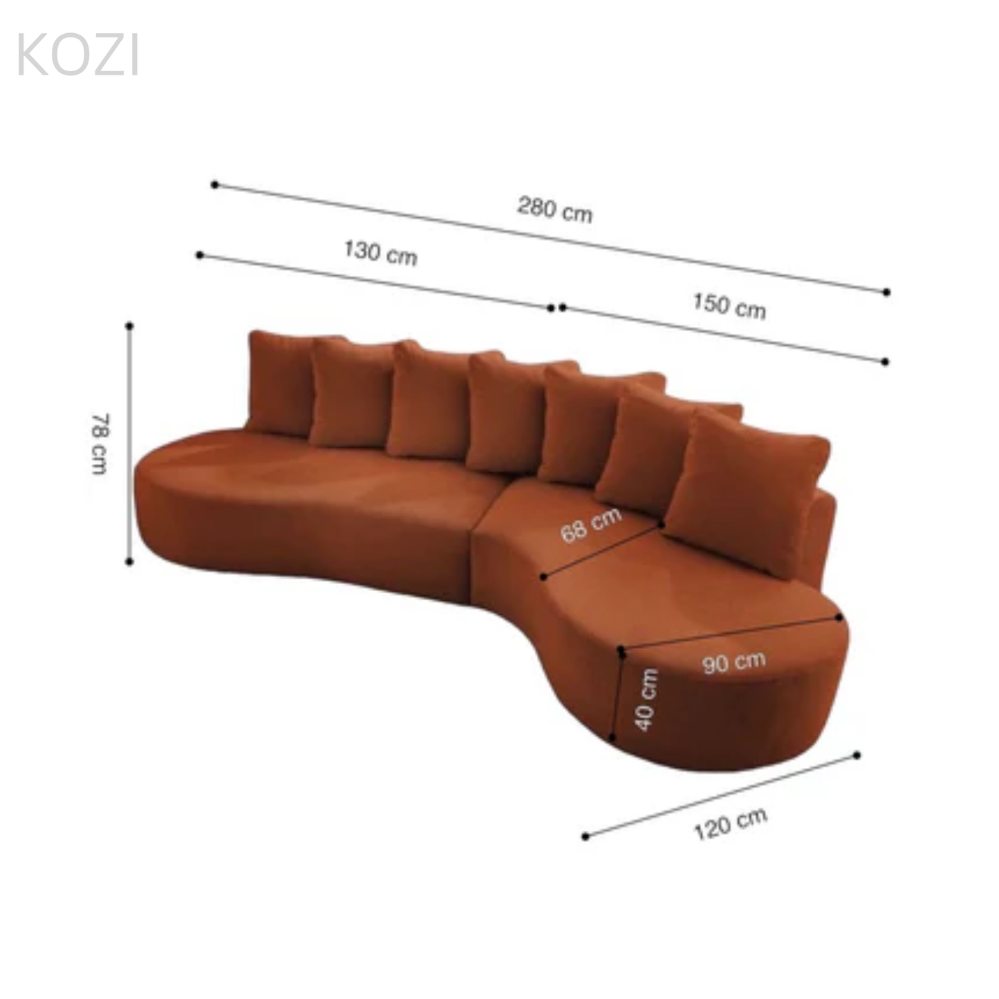 Beckham Sectional Curve Sofa