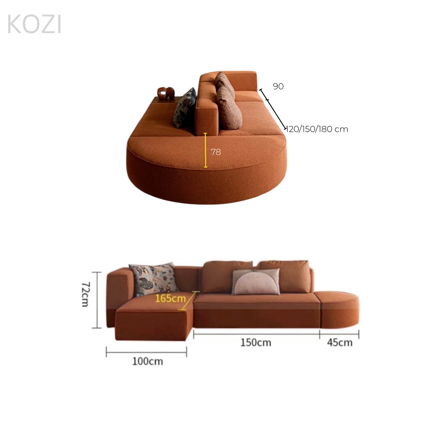 ELION Sectional Curve Sofa
