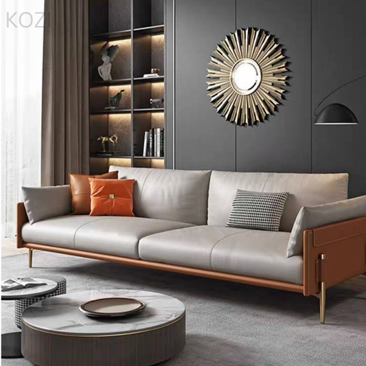 Julian Genuine Cowhide Leather Sofa