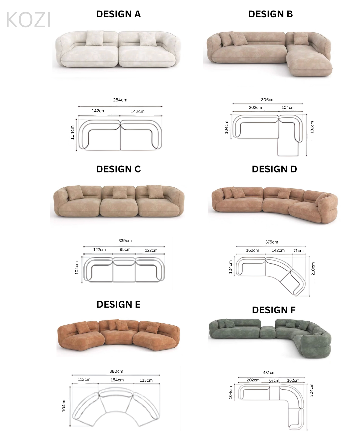 Giovanni Sectional Curve Sofa