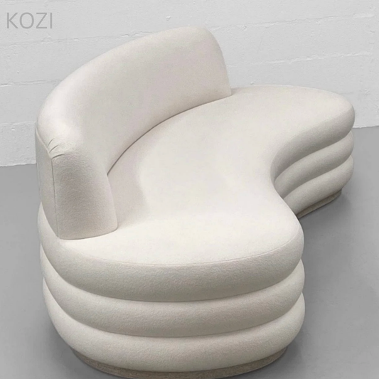 Daphne Performance Boucle Fabric Curve Sofa