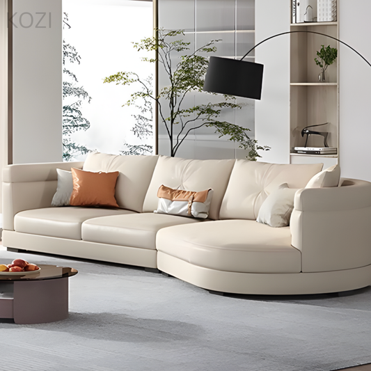Ava Designer Sectional Round Chaise Sofa