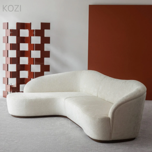 Alan Sectional Boucle Curve Sofa