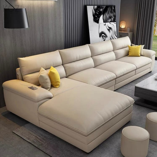 Willow Leather Sectional Sofa