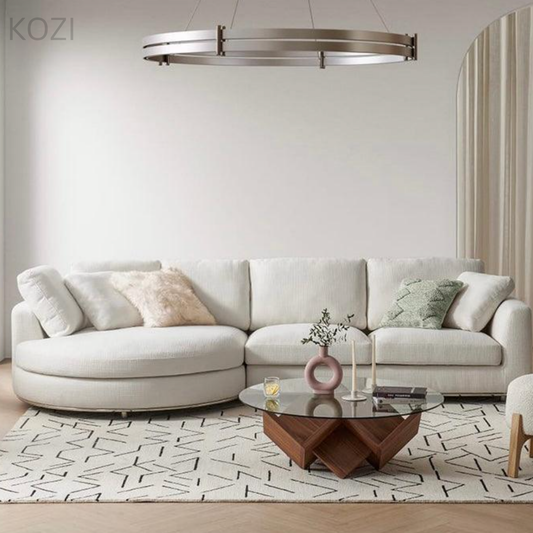 Isolde Designer Sectional Round Chaise Sofa