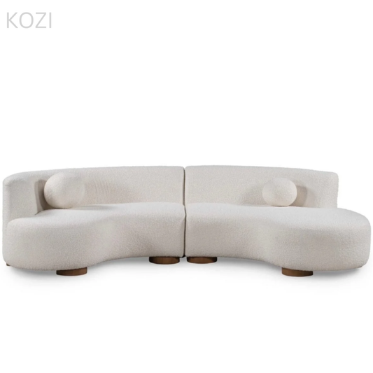 Bryson Sectional Boucle Curve Sofa