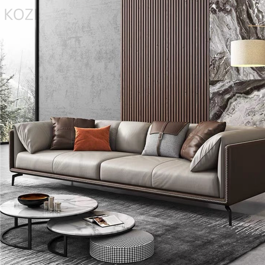 Evander Genuine Cowhide Leather Sofa