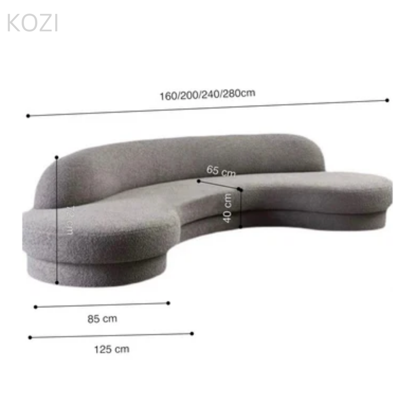 Malachi Performance Boucle Curve Sofa