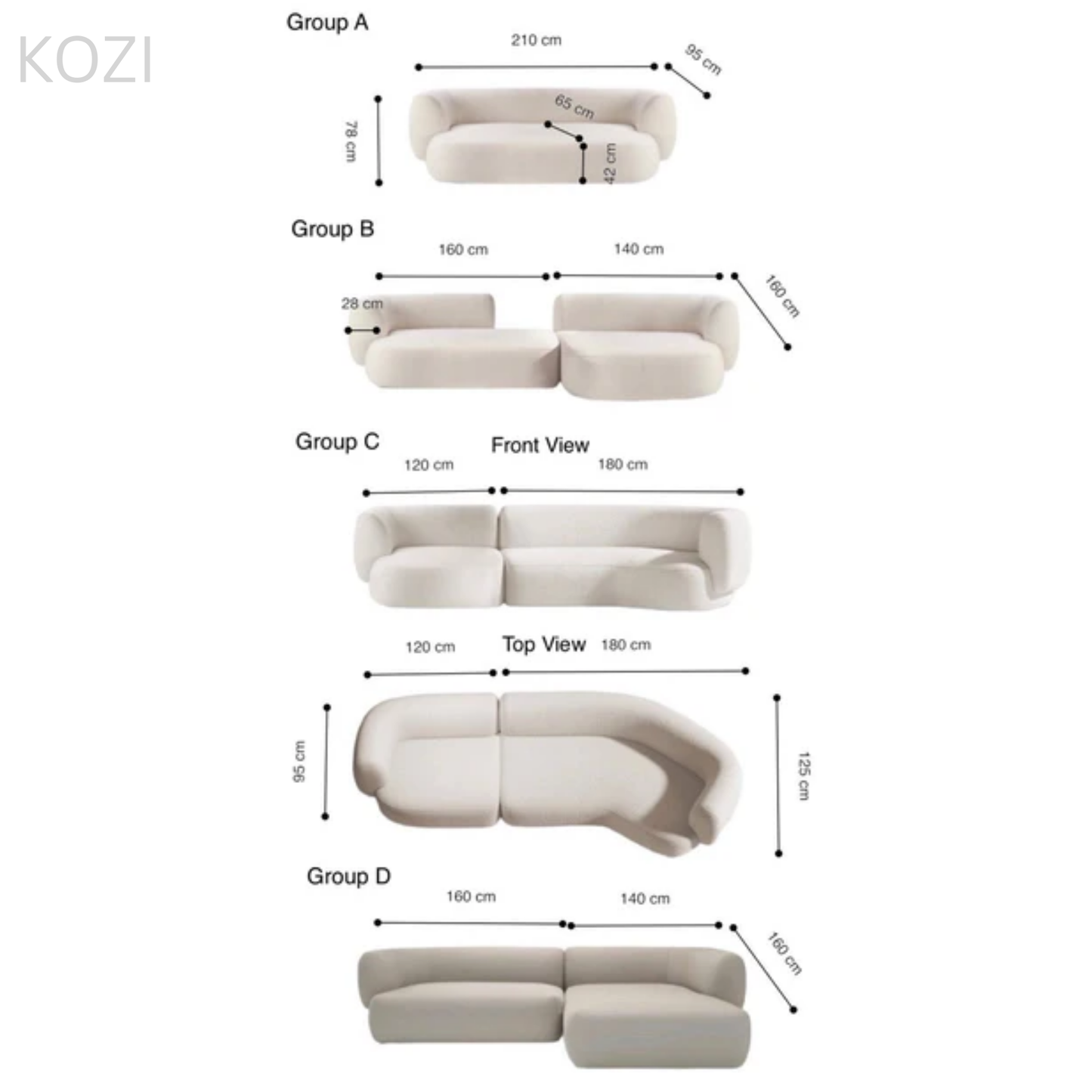 Amari Sectional Curve Sofa