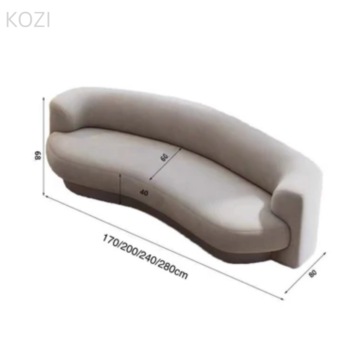 Jude Performance Boucle Curve Sofa