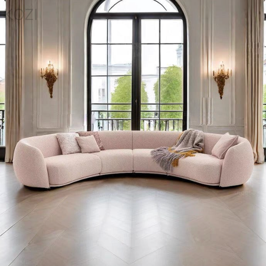 Celeste Performance Boucle Sectional Curve Sofa