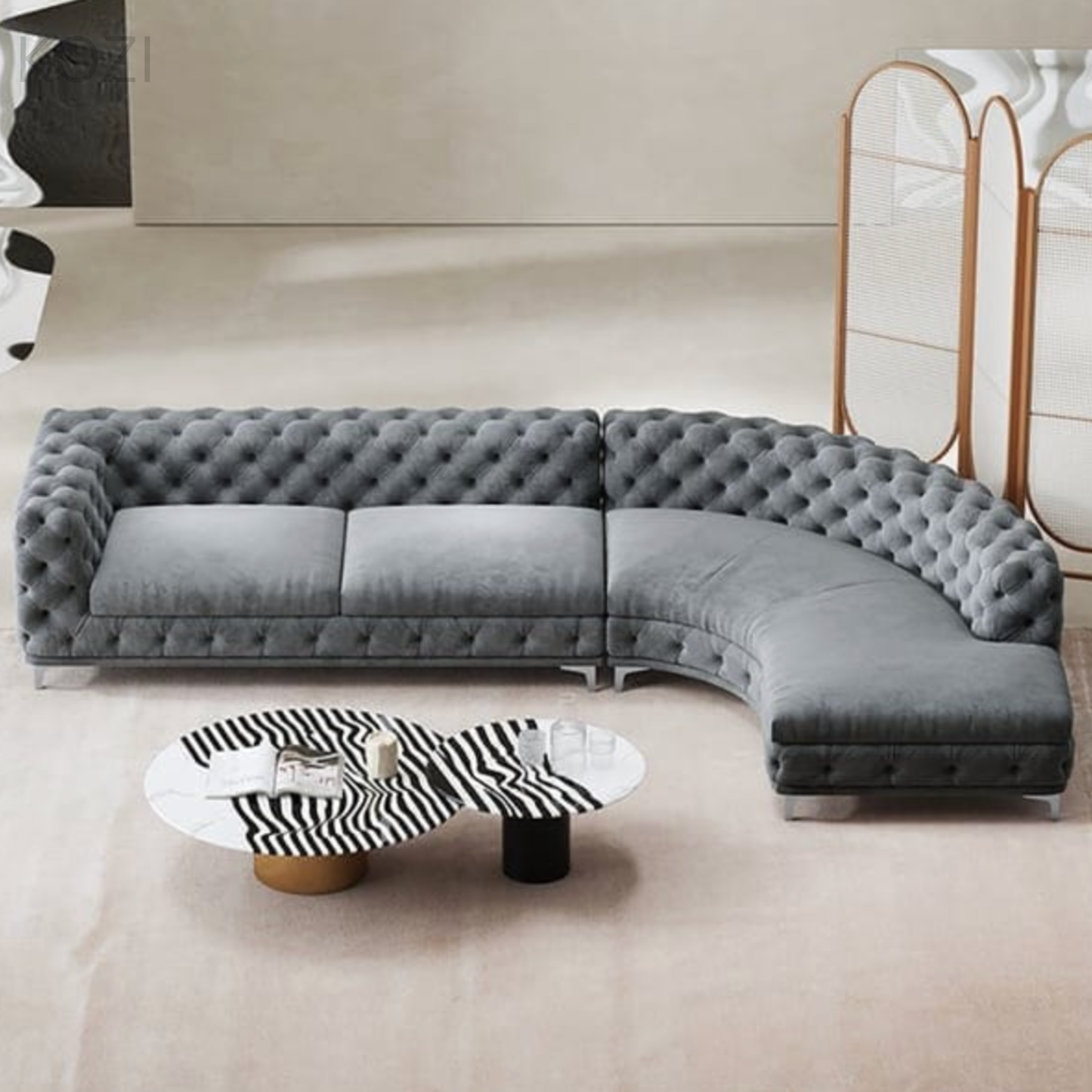 Gemini Tufted Sectional Sofa