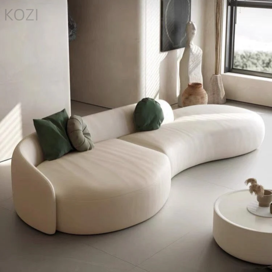 Aaliyah Scratch Resistant Leather Curve Sofa