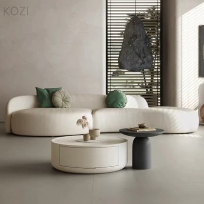 Aaliyah Scratch Resistant Leather Curve Sofa