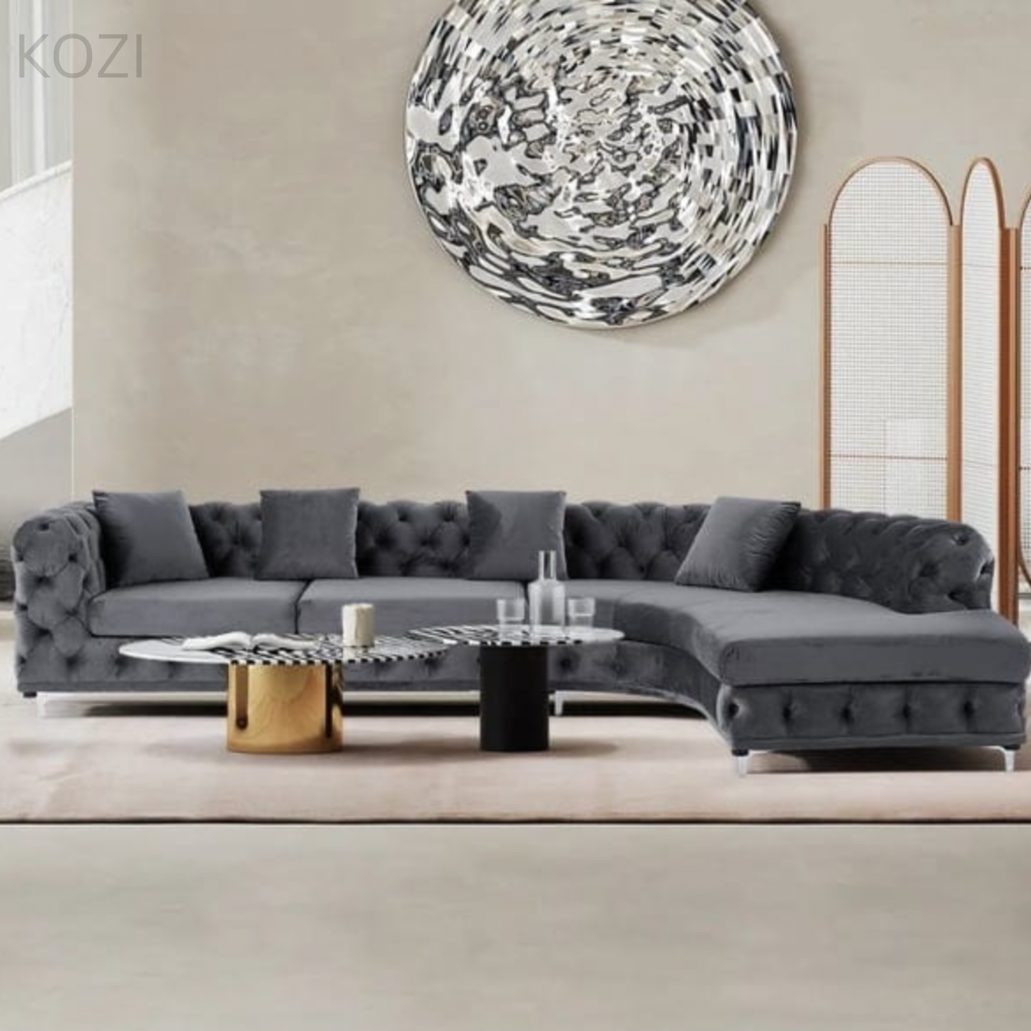 Gemini Tufted Sectional Sofa