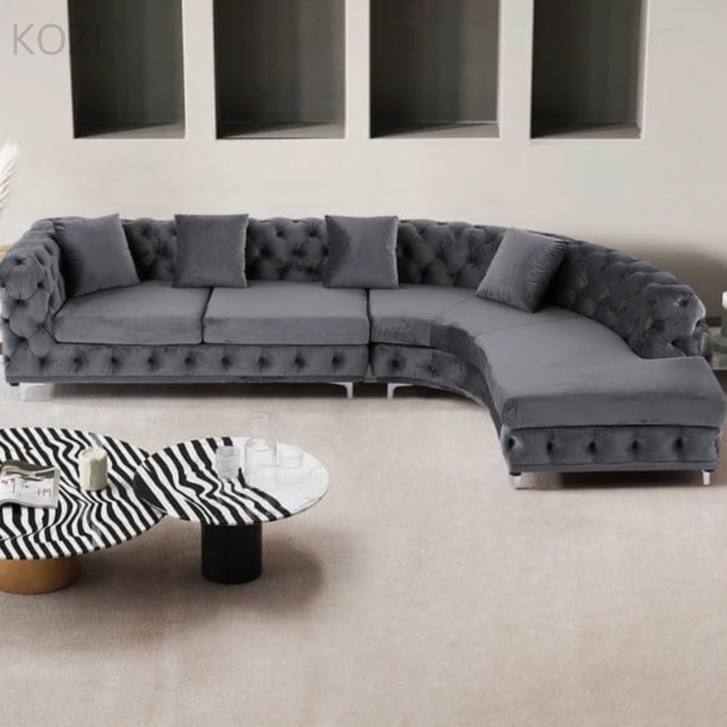 Gemini Tufted Sectional Sofa