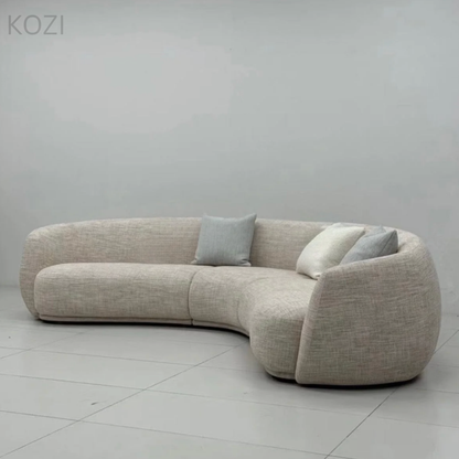 Celeste Performance Boucle Sectional Curve Sofa