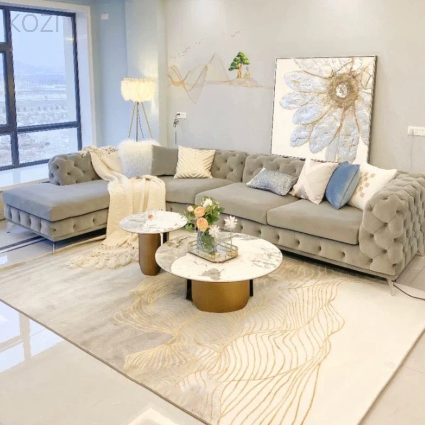 Gemini Tufted Sectional Sofa