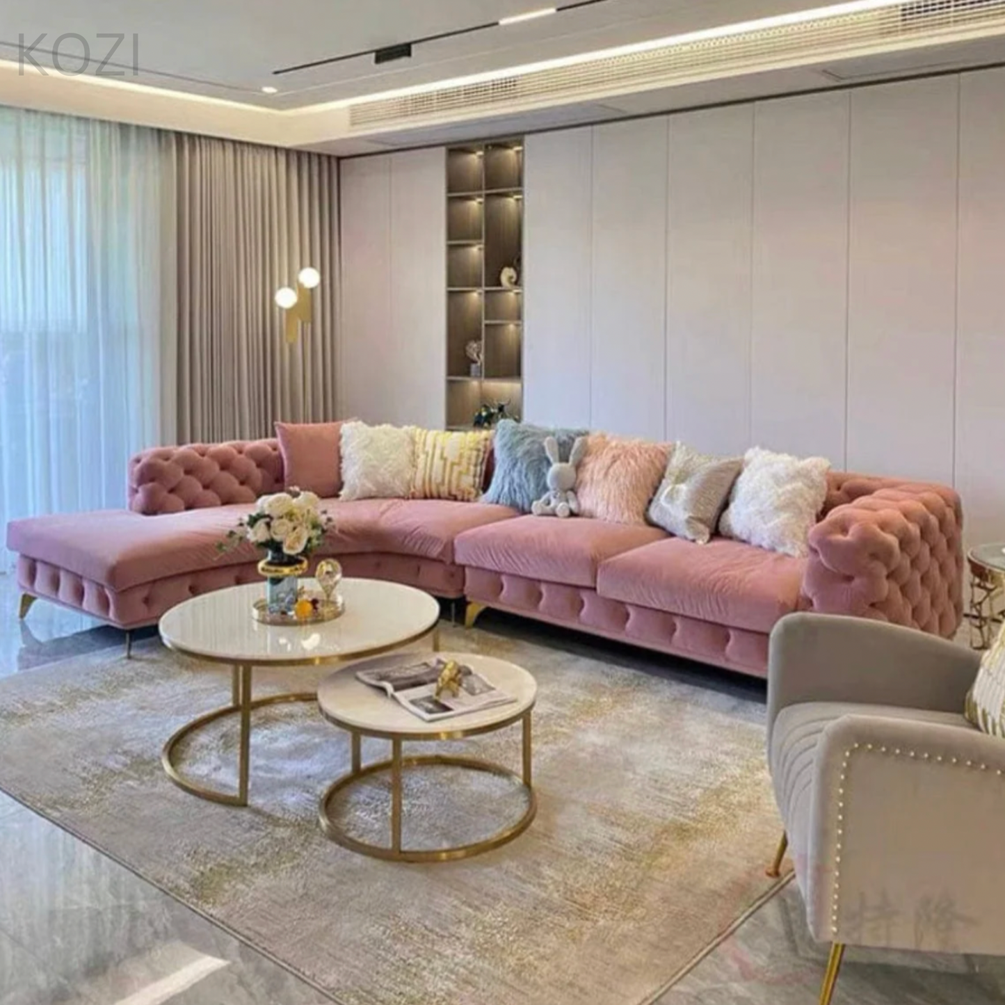 Gemini Tufted Sectional Sofa