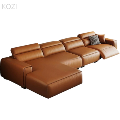 Jackie Electric Recliner Leather L-shaped Sofa