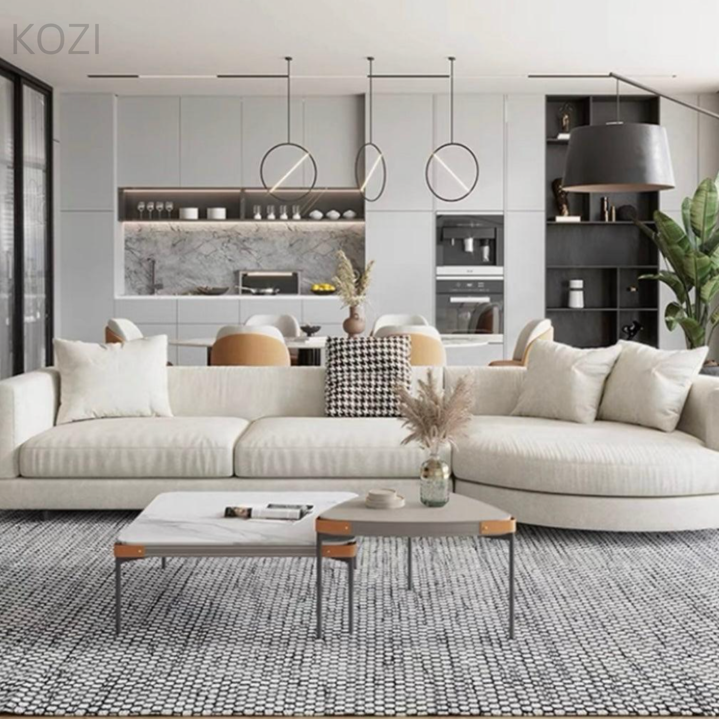 Tado Designer Round Chaise Sectional Sofa