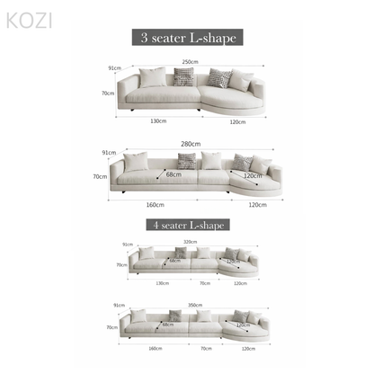 Tado Designer Round Chaise Sectional Sofa