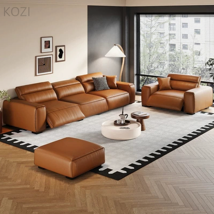 Jackie Electric Recliner Leather L-shaped Sofa