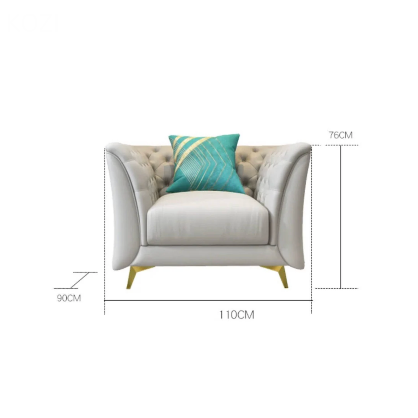 Jihan Leather Tufted Chesterfield Sectional Sofa