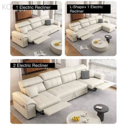 Kuma Scratch Resistant Leather Electric Recliner Sofa Bed