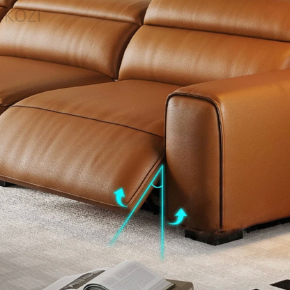 Jackie Electric Recliner Leather L-shaped Sofa