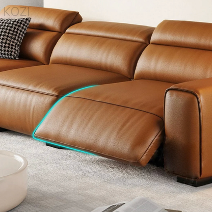 Jackie Electric Recliner Leather L-shaped Sofa