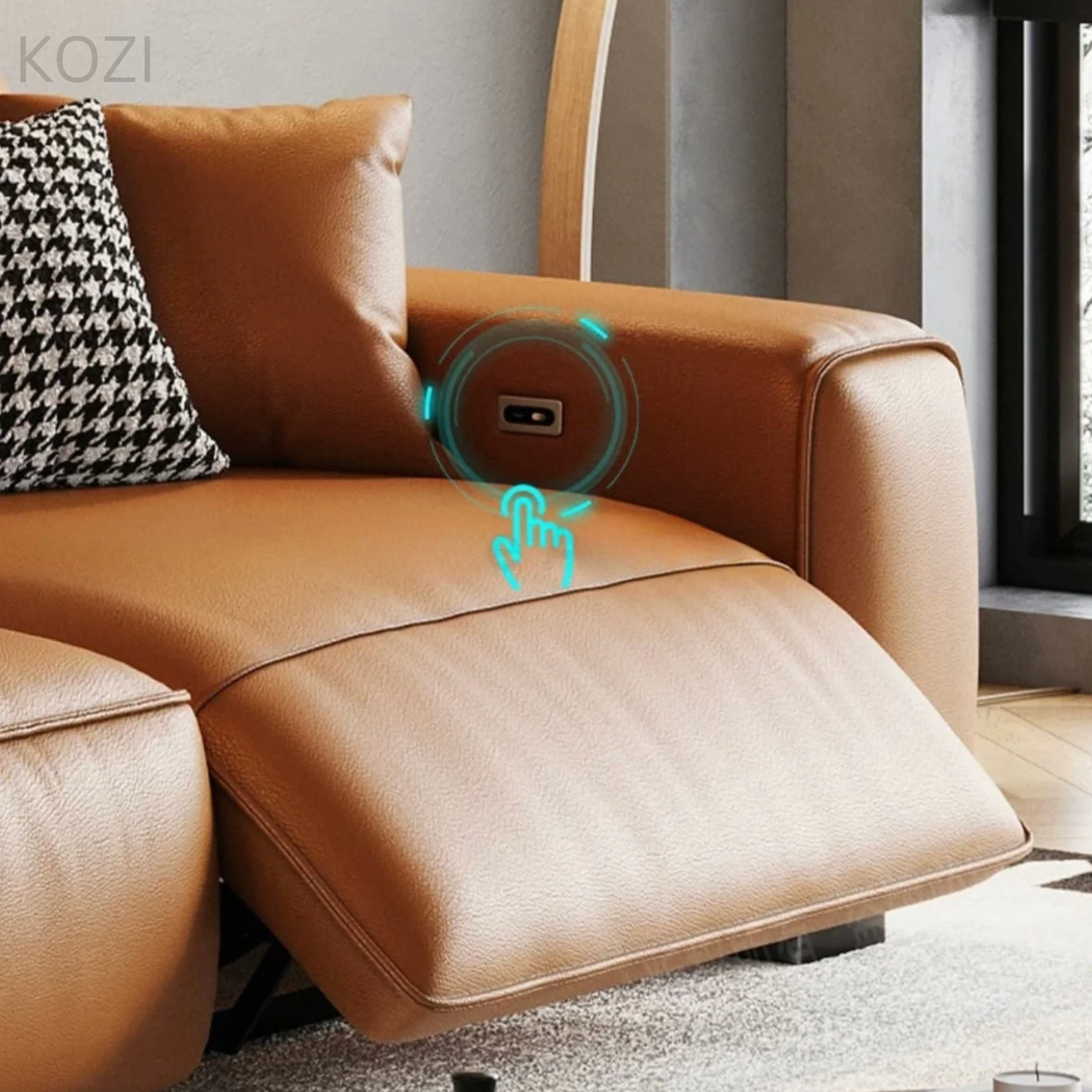 Jackie Electric Recliner Leather L-shaped Sofa