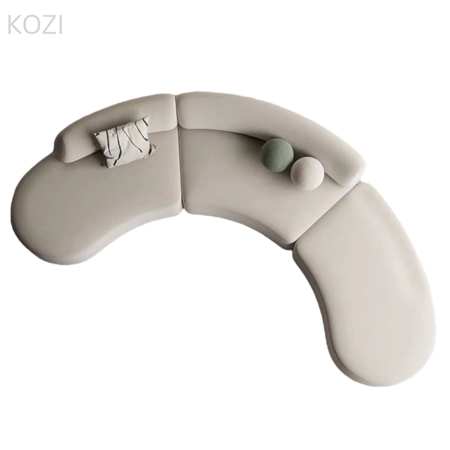 ORVIA Scratch Resistant Sectional Curve Sofa