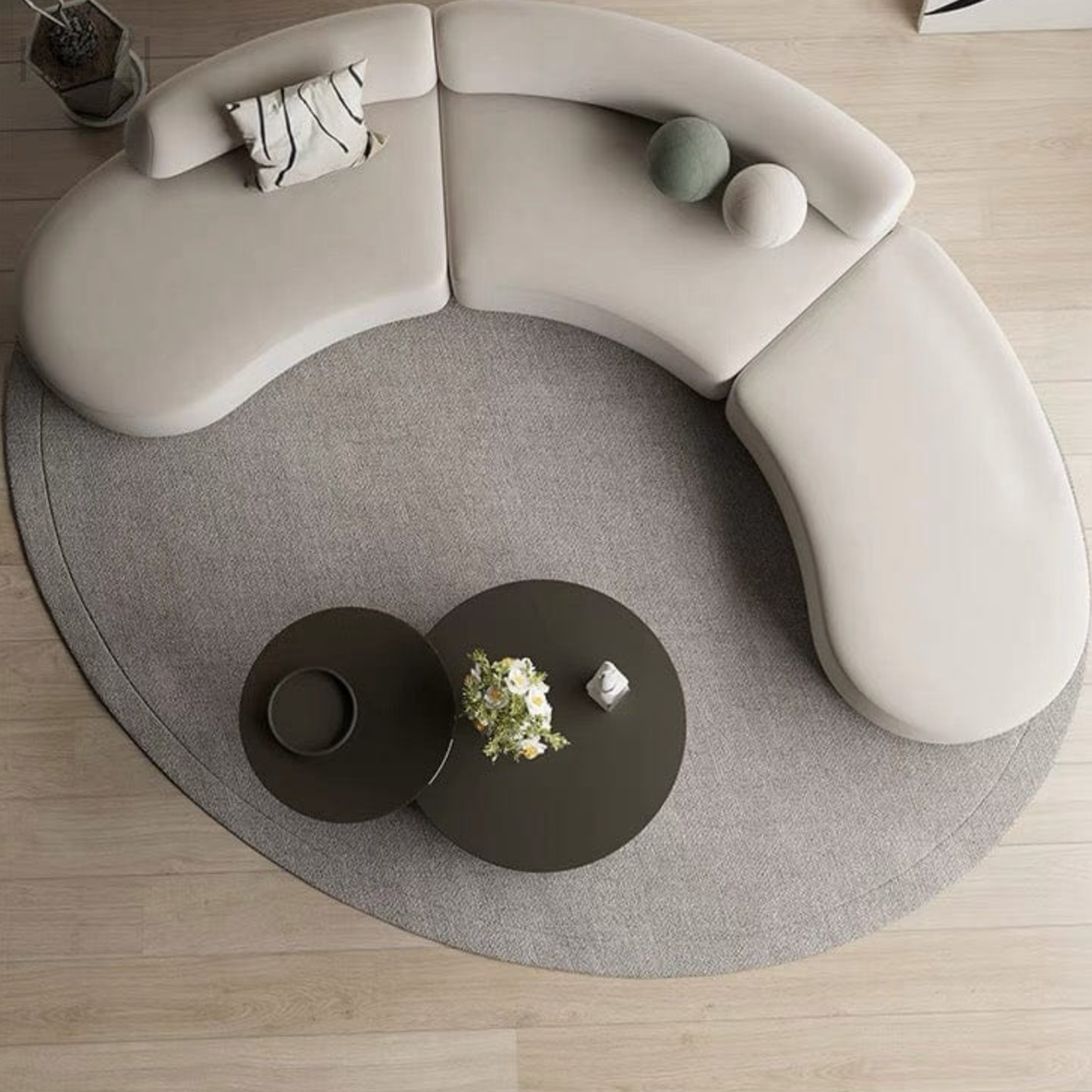 ORVIA Scratch Resistant Sectional Curve Sofa